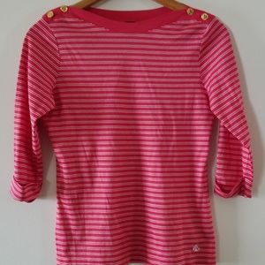 BROOKS BROTHERS Red White Stripe Nautical Top